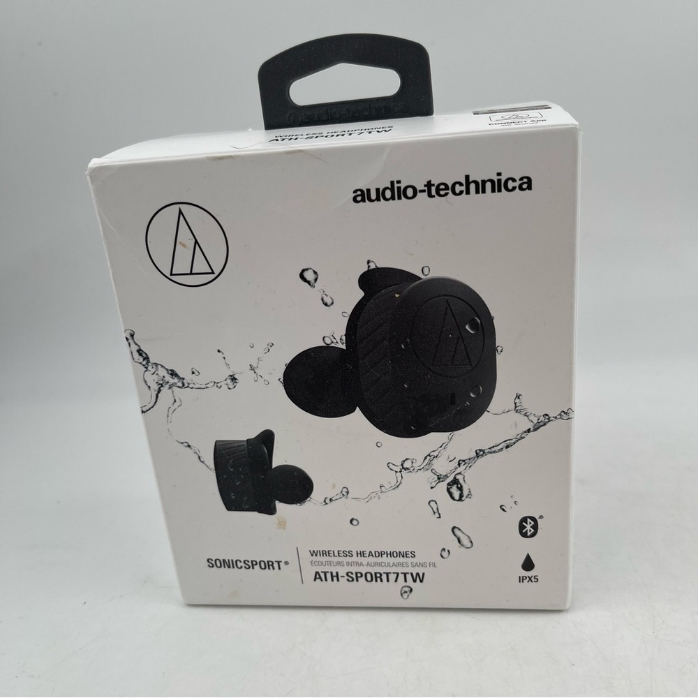 NEW! Audio-Technica ATH-SPORT7TW Wireless Bluetooth In-Ear Headphones